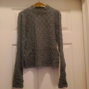 A new day, Long sleeve slim fit mock turtleneck t-shirt, teal, size M